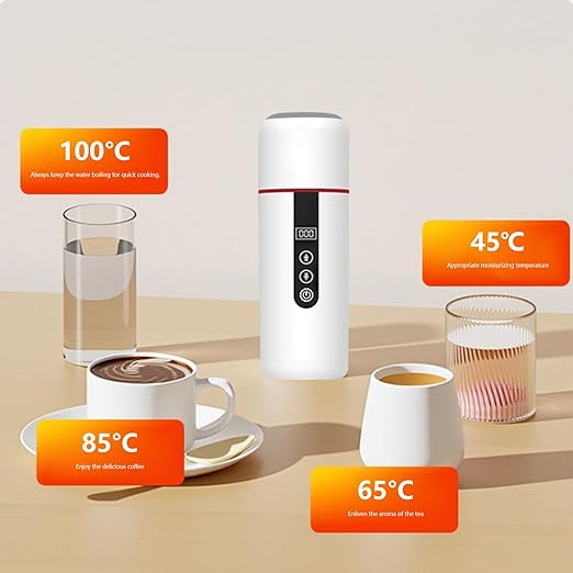 Portable 12V/24V Car Coffee Maker - USB Heated Water Stove 500ml Rustless Travel Mug Coffee Tea &amp Food(02)