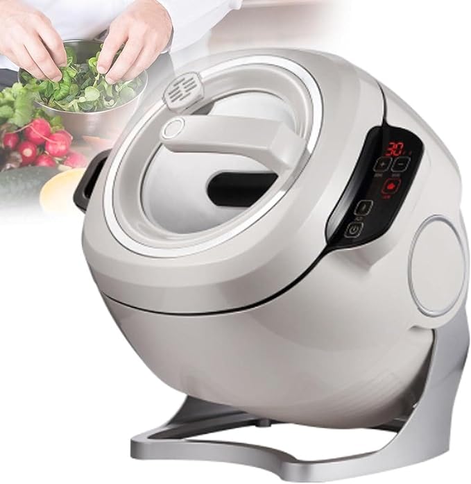 Automatic Cooking Machine2000W 6L auto Cooking Wok Fried Rice MachineOne-Click Smart Start Three Speed Adjustable360 ° Automatic Rotation