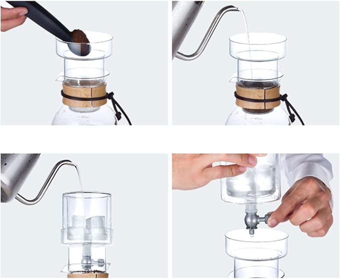 Ice Drip Coffee Pot Coffee Maker Cold Brew Coffee Kettle Filter Glass Percolators Espresso Kitchen Barista Dripper Household Detachable Pour Over 400ML