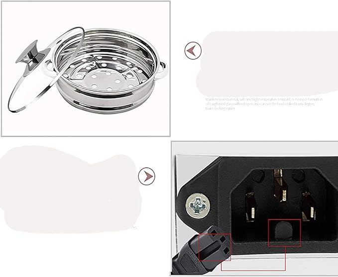 Rice Cooker/Steamer 304 Stainless Steel Liner Warm Functionwith Spatula and Measuring Cup for 1-4 People (4L) ()