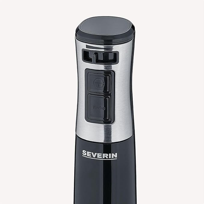 SEVERIN - 600 W Hand Blender Turbo Level up to 15000 RPM Black/Stainless Steel Brushed SM 3771