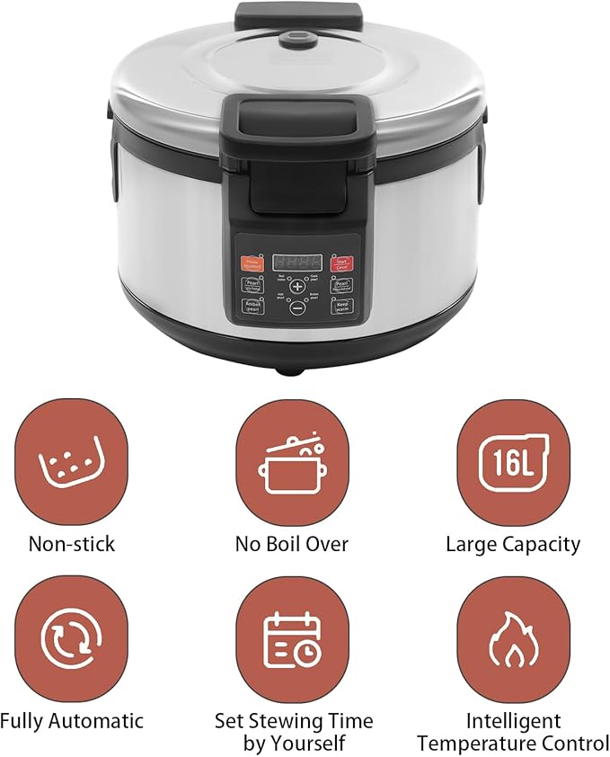 Commercial Boba Maker Machine 4.2 Gal Boba Cooker 2200W Pearl Maker with Time Setting Pearl Cooker Food Warmer for Home Restaurants Canteens