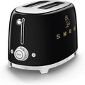 Smeg 2-Slice Toaster Stainless Steel OVO Collection Two Slice Toaster with 6 Presets and Removable Crumb Tray (Glossy Black)