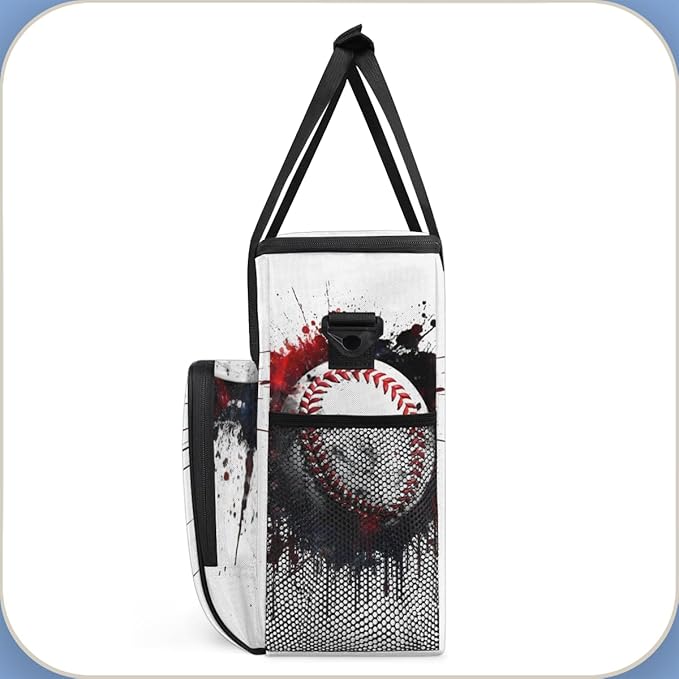 Colorful Baseball Coffee Maker Carrying Bag Watercolor Baseball Travel Storage Bag Compatible with K-Mini or K-Mini Plus Single Serve Coffee Brewer Carrying Case with Pockets &amp Shoulder Strap