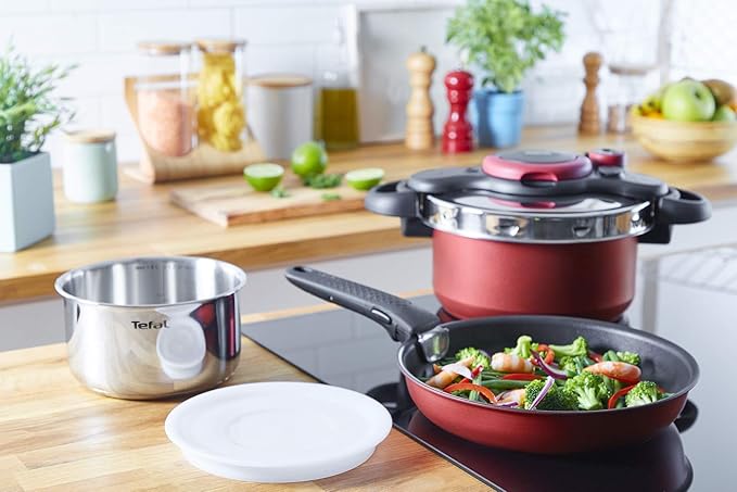 Tefal Ingenio All-In-One 8-Piece Cookware Set Cooking Pot Non-Stick Pan Stainless Steel Saucepan Steamer Basket Lids