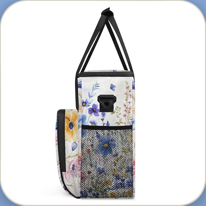 Luminous Flowers Coffee Maker Carrying Bag Portable Travel Storage Tote Bag Compatible with K-Mini or K-Mini Plus Single Serve Coffee Brewer Carrying Case with Multiple Pockets &amp Shoulder Strap