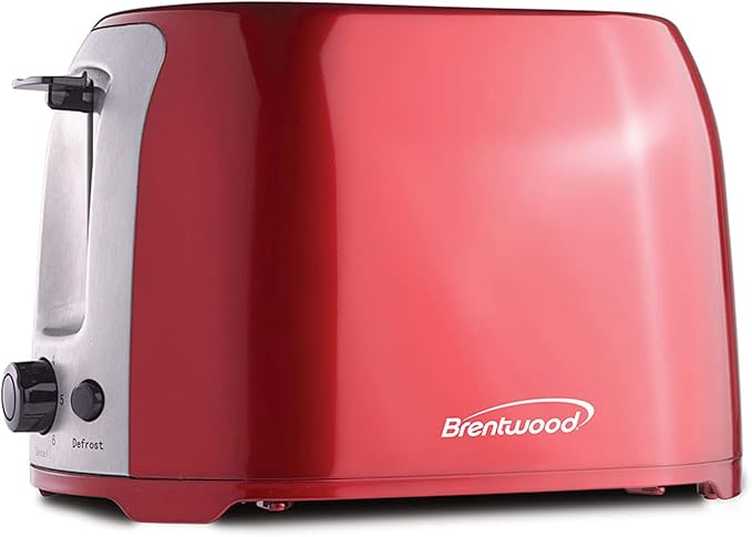 Brentwood TS-292R Cool Touch 2-Slice Extra Wide Slot Toaster Red