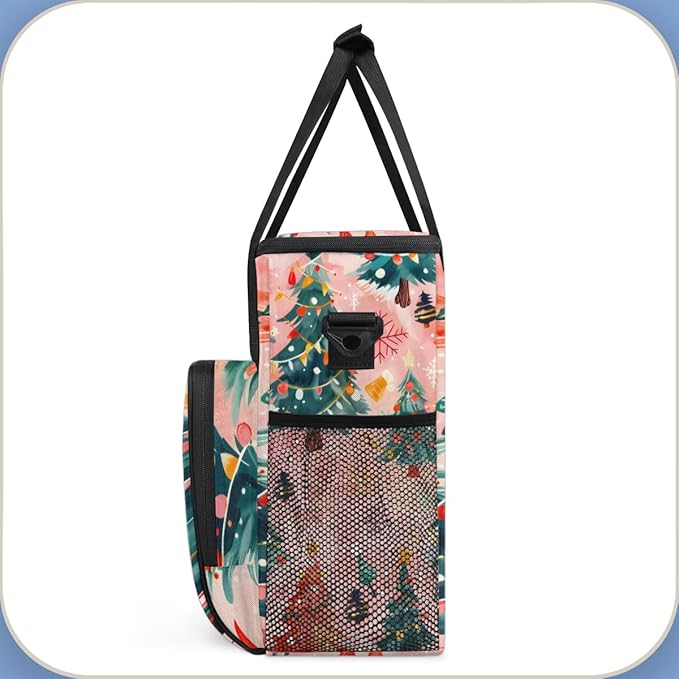 Cute Tree Coffee Maker Carrying Bag Christmas Festivals Travel Storage Bag Compatible with K-Mini or K-Mini Plus Single Serve Coffee Brewer Carrying Case with Multiple Pockets &amp Shoulder Strap