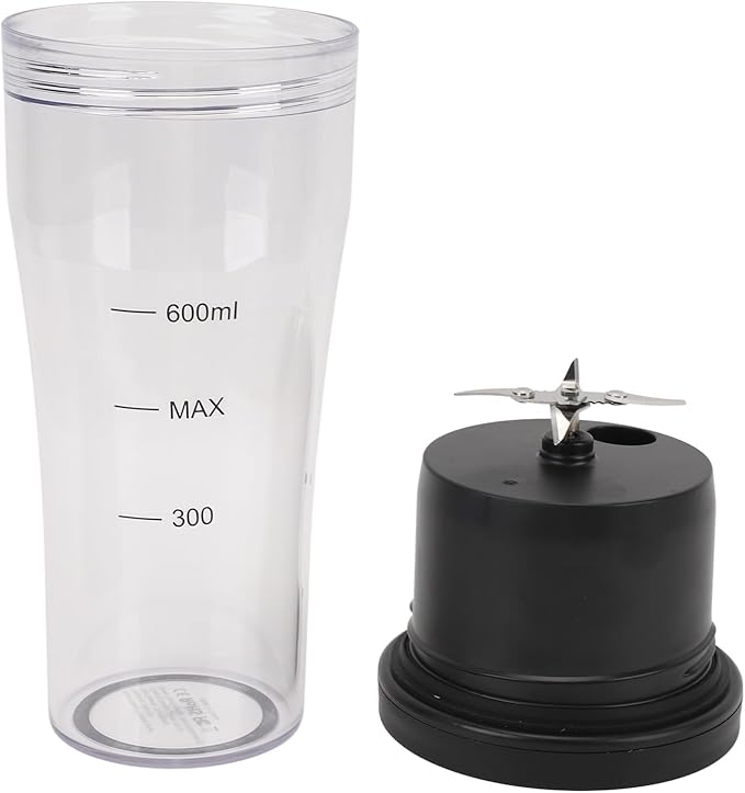 Portable Blender 20oz 600ml Smoothie Maker Shakes Juice Protein Cup with Cleaning Brush Leakproof Lid Sip Spout USB Rechargeable IPX8 Double Gear 6 Blades for Gym Office Traveling