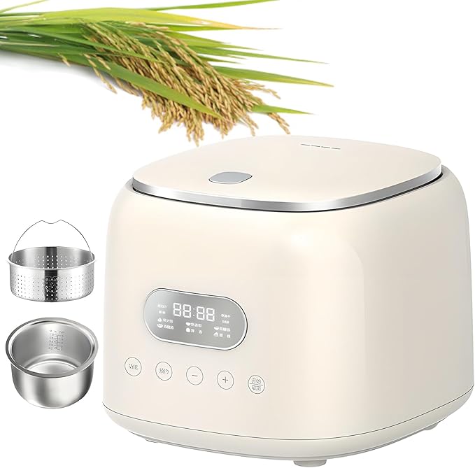 Low Sugar Rice Cooker 2.5L Portable Rice Cooker 24-Hour Smart Appointment Stainless Steel Steamer Basket