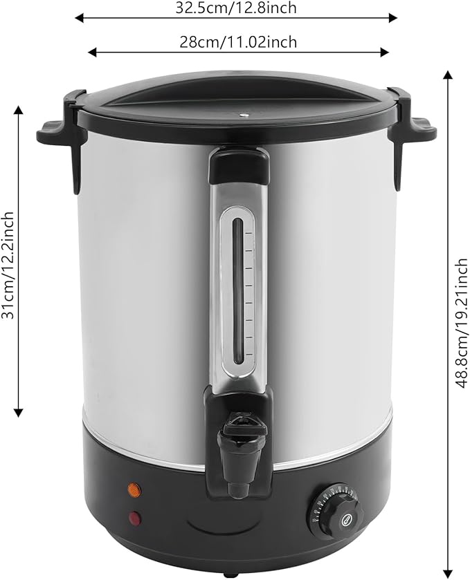 Electric Hot Water Dispenser 240 Cups Commercial Coffee Percolator &amp Beverage Dispenser w/Temperature Control Stainless Steel Coffee Urn for Coffee &amp Tea