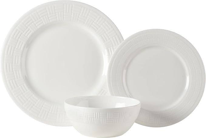 Mikasa Ashlyn Vegan Bone China Chip Resistant 12 Piece Dinnerware Set Service for 4