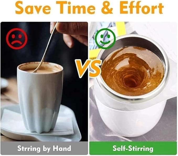 Self Stirring Coffee Mug Automatic Mixing Cup 380ml Portable Rechargeable Electric Stirring Stainless Steel Magnetic Rotating Blender Stirring CupElectric Stirring Cup
