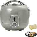 Durable Rice Cooker Small 4-Cup (Uncooked)/8-Cup (Cooked) for 1-3 People 2 Quart Non-stick Mini Rice Cooker Steamer Grain Cooker Soup Maker Oatmeal Cooker Making rice balls Auto Keep Warm(Sage