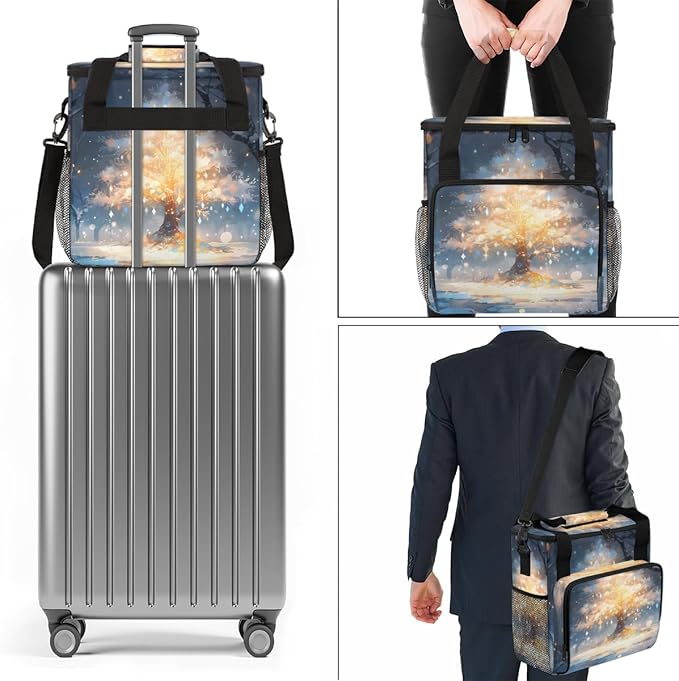 Christmas Tree Coffee Maker Carrying Bag Mystical Tree Travel Storage Bag Compatible with K-Mini or K-Mini Plus Single Serve Coffee Brewer Carrying Case with Multiple Pockets &amp Shoulder Strap