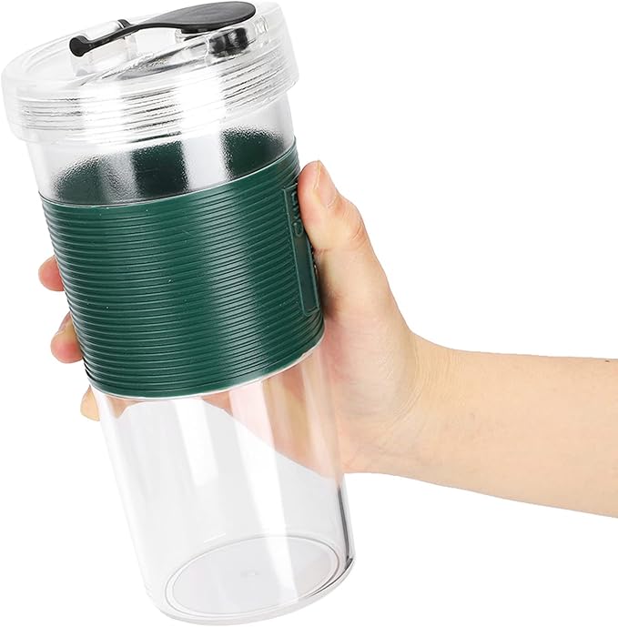 Portable Electric Juicing Cup Rechargeable Juicer with Three Leaf Stainless Steel Blades 2000mAh USB Rechargeable Battery 320ml Food Grade TRITAN Cup for Travel Home Office Use (320ml)