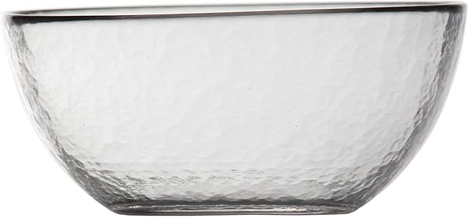 Fortessa Los Cabos Glass Dinnerware Collection Cereal Salad Fruit Bowl (Set of 4) 6 Inch/21oz Clear