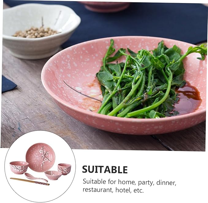 Japanese-style Tableware Set 12pc Ceramic Dinnerware Floral Kit Service Set Home Tableware