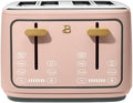 Four-slot Digital Touch Display Toaster with LED Countdown Extra Wide Self-Adjusting Slots Powerful Even Toasting (Rose)
