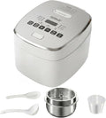 OCTAVO Low Carb Rice Cooker 5-Cup Uncooked Stainless Steel Inner Pot Low Sugar Rice Maker with 24H Timer and Auto Keep Warm Small Rice Maker LED Display White Rice/Brown Rice/Grains/Oatmeal Bead-