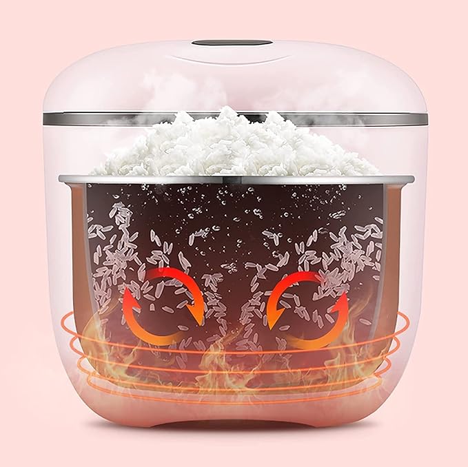 Rice Cooker &amp Steamer 2.8L Mini 5 Layers Thickened Aluminum Alloy Non-Stick Liner for Family Dormitory for 1~4 People Rice Cooker