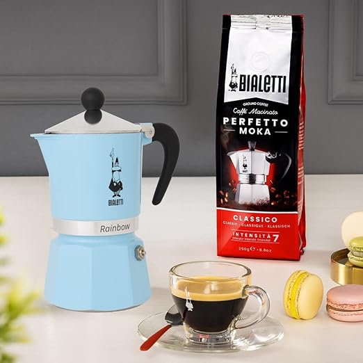 Bialetti 5043 Rainbow Espresso Maker Light Blue