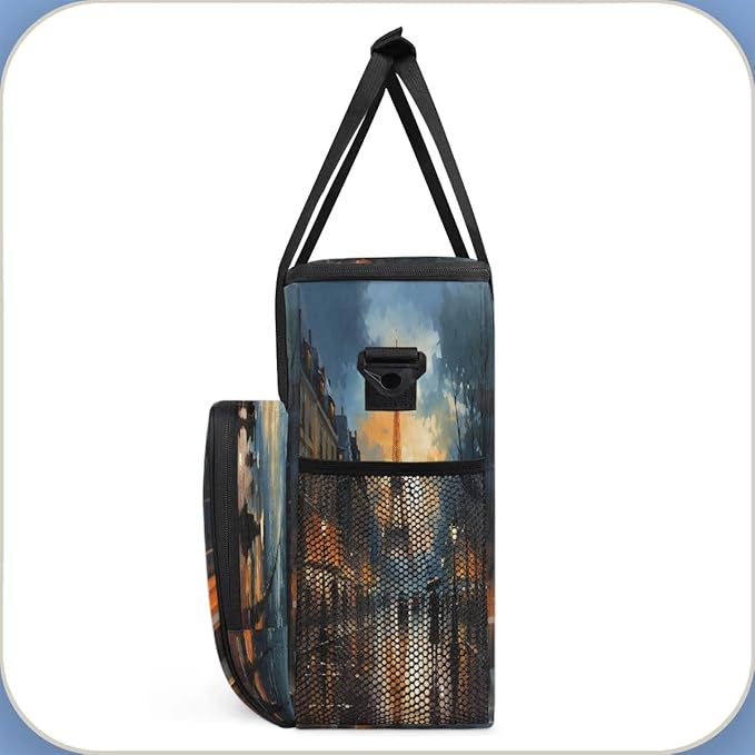 Paris Eiffel Tower Sunset Coffee Maker Travel Bag for K-Mini or K-Mini Plus Single Serve Coffee Brewer Portable Storage Tote Case for Tarvel