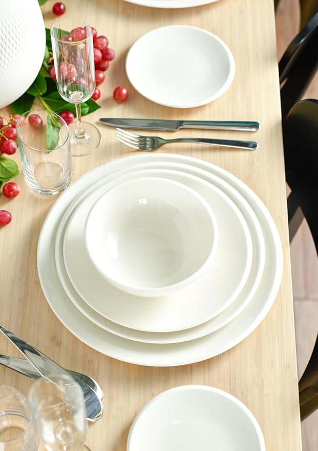 Villeroy &amp Boch NewMoon 12-Piece Dinnerware Set Service for 4 Plates &amp Bowls Premium Porcelain Made in Germany