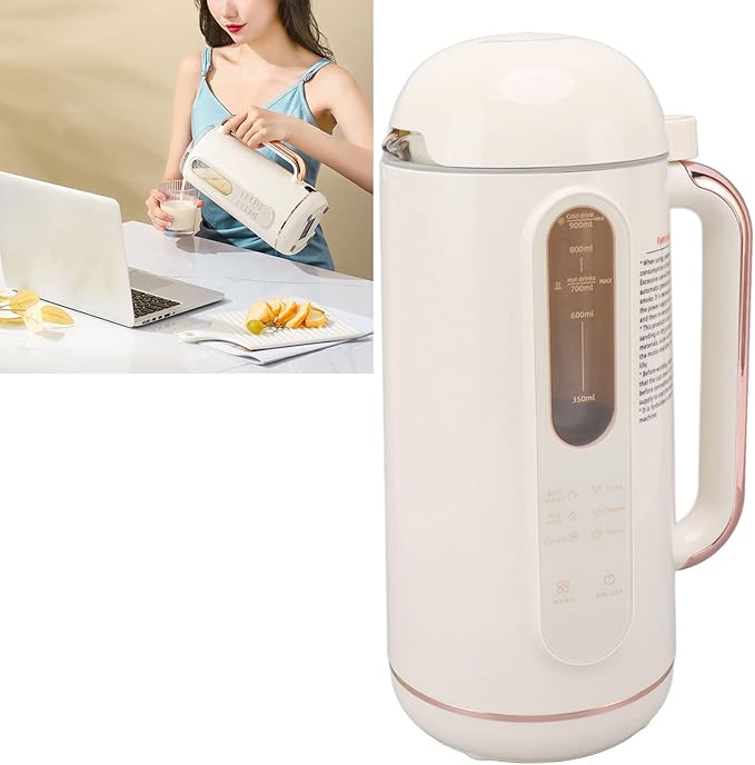 Yctze Soy Milk Maker Soy Milk Maker Automatic High Speed Blender Creamy White Multifunctional Nut Milk Maker for Home Restaurant US Plug 110V