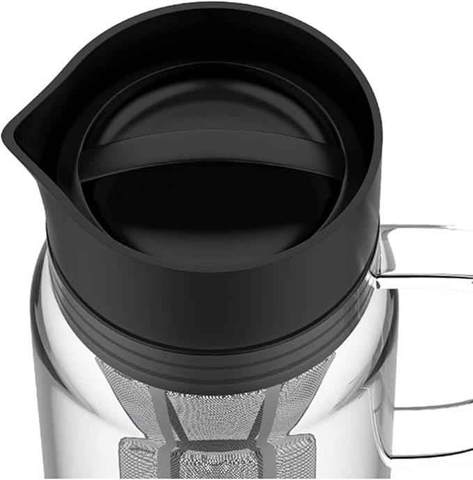 Coffee Pot Iced Coffee Maker Kettle with Stainless Steel Filter Tea Pitcher Ice Hot and Cool Espresso Ice Drip Coffee Office Cold Kettle 1200ml