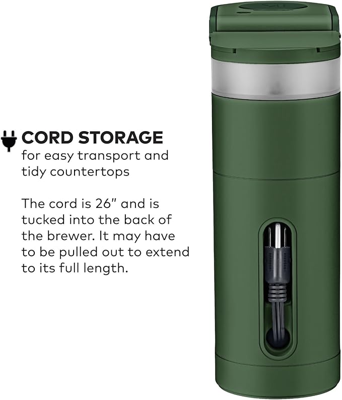 Keurig K-Mini Single Serve K-Cup Pod Coffee Maker 6 to 12oz Brew size with Cord Storage Perfect for Small Spaces Evergreen