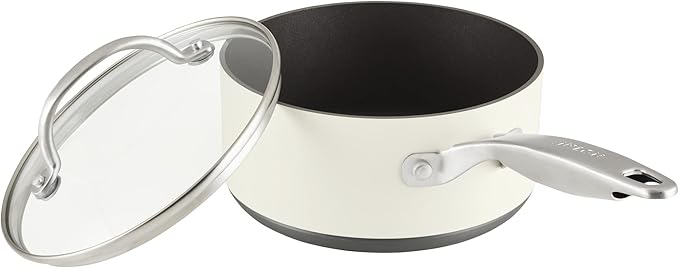 Anolon Achieve Hard Anodized Nonstick Cookware/Pots and Pans Set 10 Piece - Cream