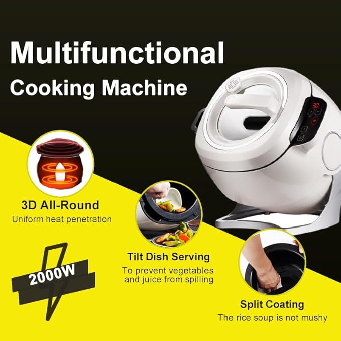 Cooking Robot 2000w 6l Auto Cooking Wok Fried Rice Machine for Cooking Stewing Rice Cooker Multifunctional Choose with Smart Touch