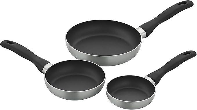 Cookware Set 5 Pieces Stainless Steel + 3-Piece Pan Set Diameter 16 x 20 x 24 cm Pressed Aluminium Metallic Grey