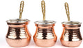 Copper Coffee Pot Set 3-Piece Turkish Coffee Maker Set Stovetop Coffee Pots Traditional Design for Home Kitchen - Copper One Size