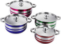 Alipis 4pcs Stainless Steel Cookware Set with Ergonomic Cool-touch Handles Induction Compatible Stock Pots Even Heat Distribution Dishwasher Safe Kitchen Cooking Utensils for Home and