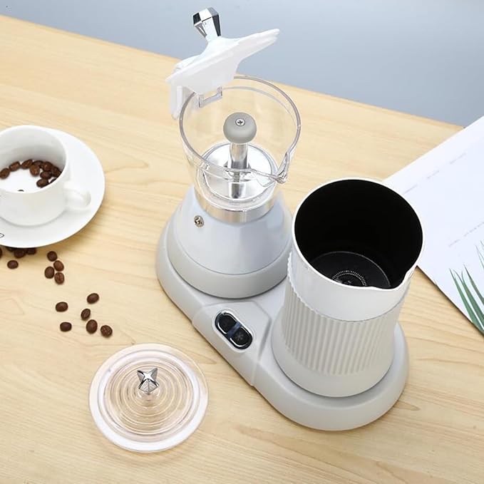 Electric Coffee Maker Household Coffee Maker with Milk Frother 55-65℃ Precise Temperature Control Auto Brew for Heat The Milk Froth It Mocha Latte
