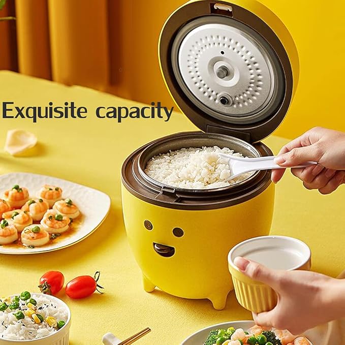 Mini Rice Cooker Steamer Portable Travel Steamer with Removable Nonstick Pot Keep Warmm for 1-2 People for Cooking Rice Stews Oatmeal etc