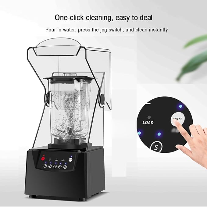 Commercial Smoothie Blender 1.8L Professional Electric Smoothie Maker with Soundproof Cover 2600W Countertop Blender with Smart Touch Screen Fruit Juicer Ice Crusher for Shakes and Smoothies