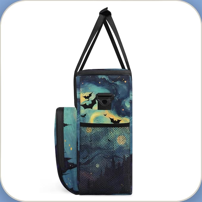 Magical Bat Coffee Maker Carrying Bag Bright Bat Travel Storage Bag Compatible with K-Mini or K-Mini Plus Single Serve Coffee Brewer Carrying Case with Multiple Pockets &amp Shoulder Strap