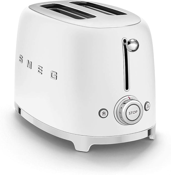 Smeg Two Slice Toaster Matt White TSF01WHMEU