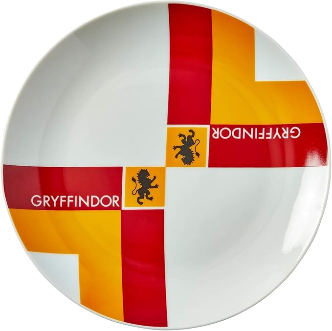Harry Potter Gryffindor Porcelain 16 piece Dinnerware Set for 4 - Includes 4 Dinner Plates 4 Salad Plates 4 Bowls and 4 Mugs