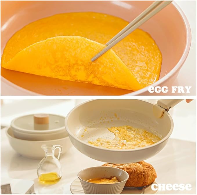 GG Removable handle Pot Cookware Set of 3P pink