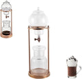 Luxury Ice Cold Brew Dripper Coffee Maker 600ml Cold Brew Coffee Maker - Glass Ice Dripper for Slow-Drip Iced Coffee &amp Cold Brew Rose Gold Finish Home Barista &amp Iced Coffee Lovers