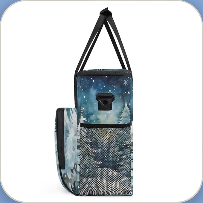 Retro Christmas Tree Coffee Maker Carrying Bag Portable Travel Storage Tote Bag Compatible with K-Mini or K-Mini Plus Single Serve Coffee Brewer Carrying Case with Multiple Pockets &amp Shoulder St