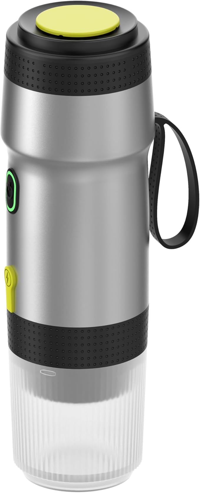 Portable Espresso Maker 20 Bar Pressure Small Coffee Machine Rechargeable Battery Operated Mini Coffee Maker for Pods or Grounds Includes Car Charger for Hot &amp Iced Coffee (Silver)