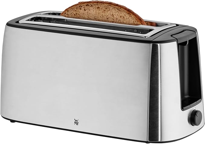 WMF Bueno Pro Toaster Langschlitz mit Brötchenaufsatz 4 Scheiben XXL Toast Aufknusper-Funktion 6 Bräunungsstufen 1550W Toaster edelstahl matt