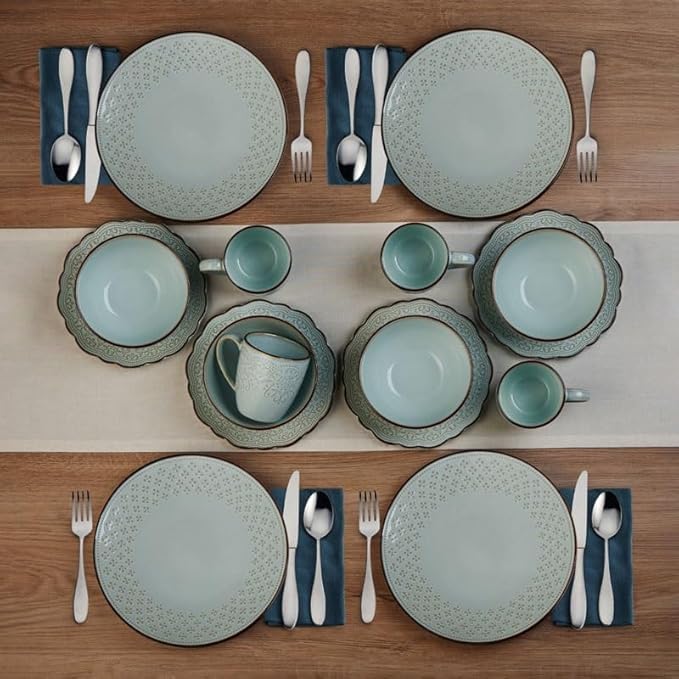 Food Plate Set Stoneware 16-Piece Dinnerware Set Ceramic Dishes To Eat Plates Dinner Sets Dish Tableware Bar