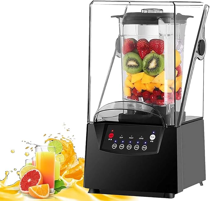Professional Silent Blender 2200W - 2L Capacity Two-Way Blade Smart Touch Screen Space-Saving Design Silent Smoothie Maker with Lid for Hotel/Bar/Smoothie
