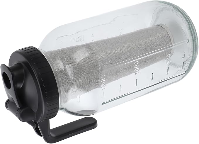 Cold Brew Coffee Maker Glase with and Delicious Lid and Comfortable Handle Suitable for Home Office Work Black (2000ml)